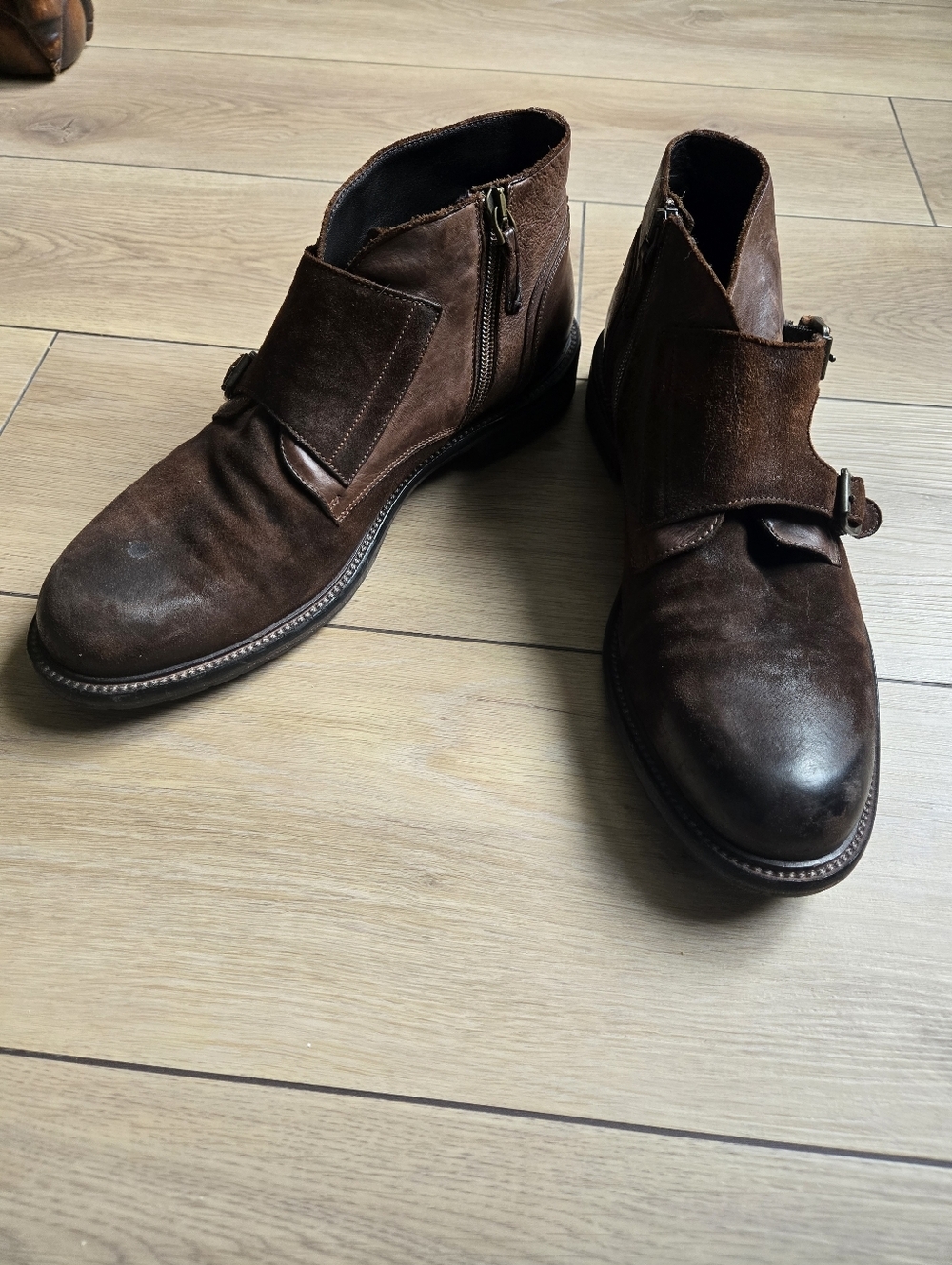 Johnston & Murphy Lofting Double-Buckle Monk Strap Chukka Boots Size 10